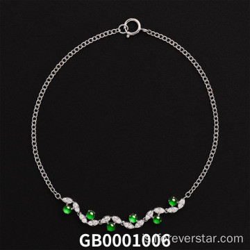 Natural Glassy Jadeite Jade Hamingju- og velmegun armband
